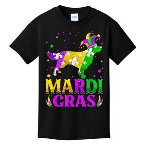 Mardi Gras Golden Retriever Dog Lover Carnival Jester Kids T-Shirt