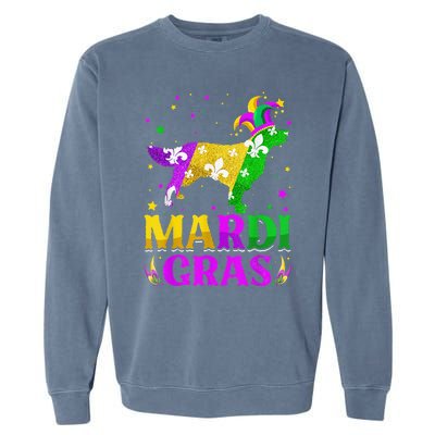 Mardi Gras Golden Retriever Dog Lover Carnival Jester Garment-Dyed Sweatshirt