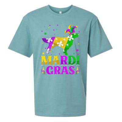 Mardi Gras Golden Retriever Dog Lover Carnival Jester Sueded Cloud Jersey T-Shirt