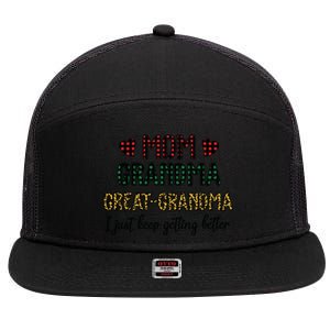 Mom Grandma Great Grandma 7 Panel Mesh Trucker Snapback Hat