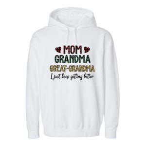 Mom Grandma Great Grandma Garment-Dyed Fleece Hoodie