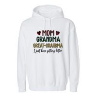 Mom Grandma Great Grandma Garment-Dyed Fleece Hoodie