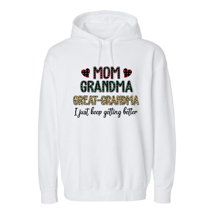 Mom Grandma Great Grandma Garment-Dyed Fleece Hoodie