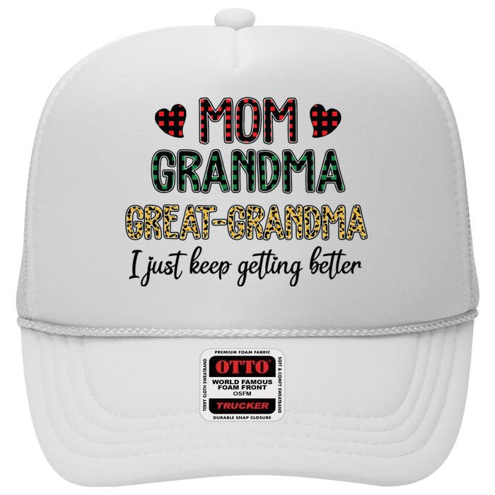 Mom Grandma Great Grandma High Crown Mesh Back Trucker Hat