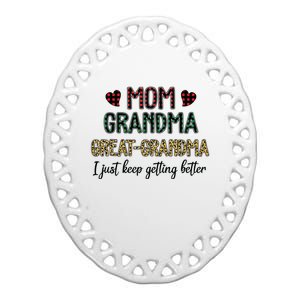 Mom Grandma Great Grandma Ceramic Oval Ornament