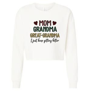 Mom Grandma Great Grandma Cropped Pullover Crew