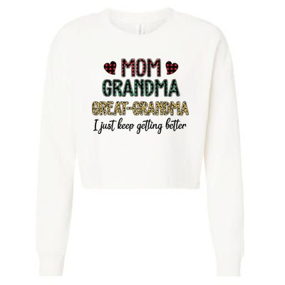 Mom Grandma Great Grandma Cropped Pullover Crew