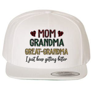 Mom Grandma Great Grandma Wool Snapback Cap