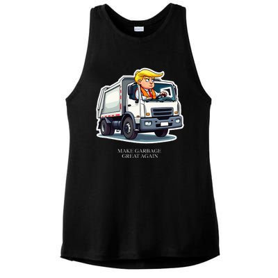 Make Garbage Great Again Funny Trump Garbage Truck Design Ladies PosiCharge Tri-Blend Wicking Tank