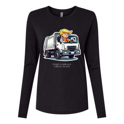 Make Garbage Great Again Funny Trump Garbage Truck Design Womens Cotton Relaxed Long Sleeve T-Shirt