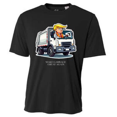 Make Garbage Great Again Funny Trump Garbage Truck Design Cooling Performance Crew T-Shirt