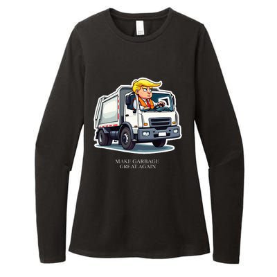 Make Garbage Great Again Funny Trump Garbage Truck Design Womens CVC Long Sleeve Shirt