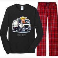 Make Garbage Great Again Funny Trump Garbage Truck Design Long Sleeve Pajama Set