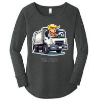 Make Garbage Great Again Funny Trump Garbage Truck Design Women's Perfect Tri Tunic Long Sleeve Shirt