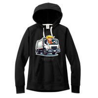 Make Garbage Great Again Funny Trump Garbage Truck Design Women's Fleece Hoodie