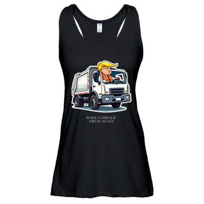 Make Garbage Great Again Funny Trump Garbage Truck Design Ladies Essential Flowy Tank