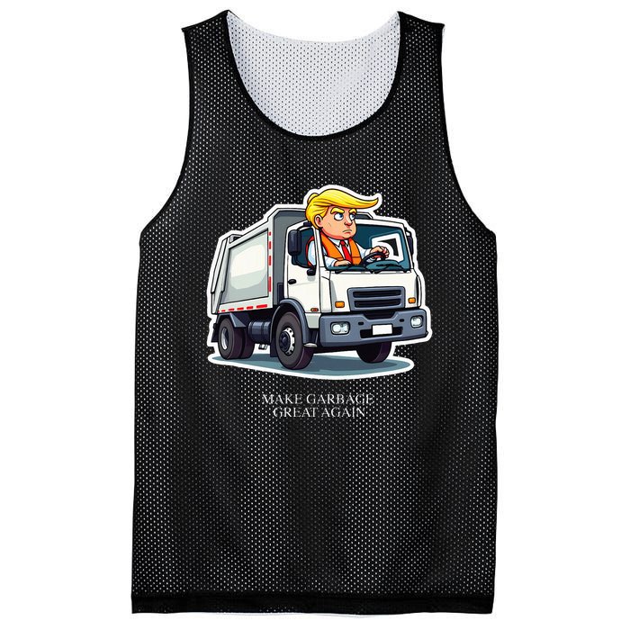 Make Garbage Great Again Funny Trump Garbage Truck Design Mesh Reversible Basketball Jersey Tank