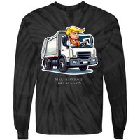 Make Garbage Great Again Funny Trump Garbage Truck Design Tie-Dye Long Sleeve Shirt