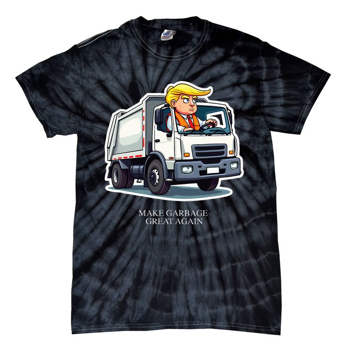 Make Garbage Great Again Funny Trump Garbage Truck Design Tie-Dye T-Shirt