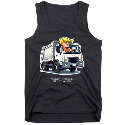 Make Garbage Great Again Funny Trump Garbage Truck Design Tank Top