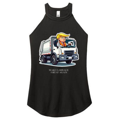 Make Garbage Great Again Funny Trump Garbage Truck Design Women’s Perfect Tri Rocker Tank