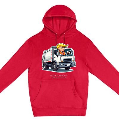 Make Garbage Great Again Funny Trump Garbage Truck Design Premium Pullover Hoodie