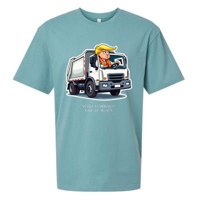 Make Garbage Great Again Funny Trump Garbage Truck Design Sueded Cloud Jersey T-Shirt