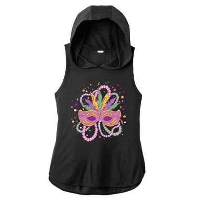 Mardi Gras Holiday Ladies PosiCharge Tri-Blend Wicking Draft Hoodie Tank