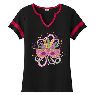 Mardi Gras Holiday Ladies Halftime Notch Neck Tee