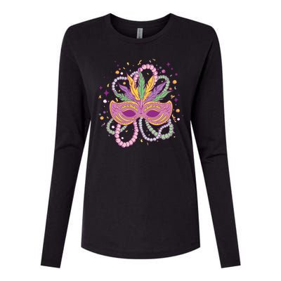 Mardi Gras Holiday Womens Cotton Relaxed Long Sleeve T-Shirt