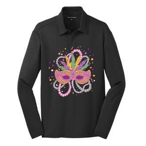 Mardi Gras Holiday Silk Touch Performance Long Sleeve Polo