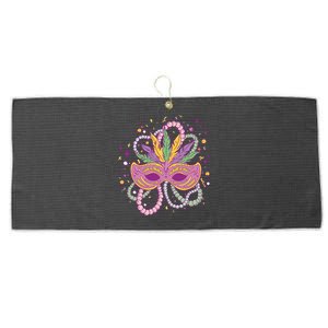 Mardi Gras Holiday Large Microfiber Waffle Golf Towel