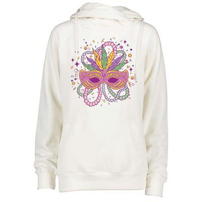 Mardi Gras Holiday Womens Funnel Neck Pullover Hood