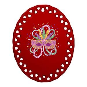 Mardi Gras Holiday Ceramic Oval Ornament