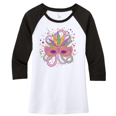 Mardi Gras Holiday Women's Tri-Blend 3/4-Sleeve Raglan Shirt