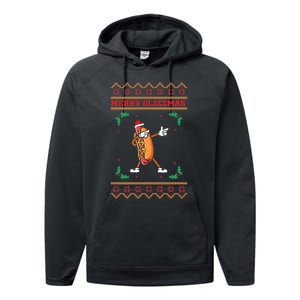 Merry Glizzmas Hot Ugly Christmas  Performance Fleece Hoodie