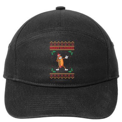 Merry Glizzmas Hot Ugly Christmas  7-Panel Snapback Hat