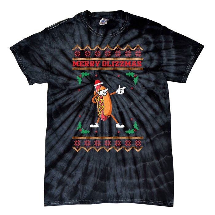 Merry Glizzmas Hot Ugly Christmas  Tie-Dye T-Shirt