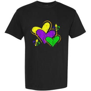 Mardi Gras Hearts Garment-Dyed Heavyweight T-Shirt