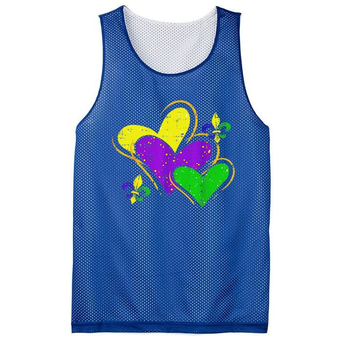 Mardi Gras Hearts Mesh Reversible Basketball Jersey Tank