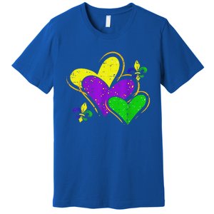 Mardi Gras Hearts Premium T-Shirt