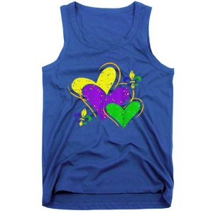 Mardi Gras Hearts Tank Top