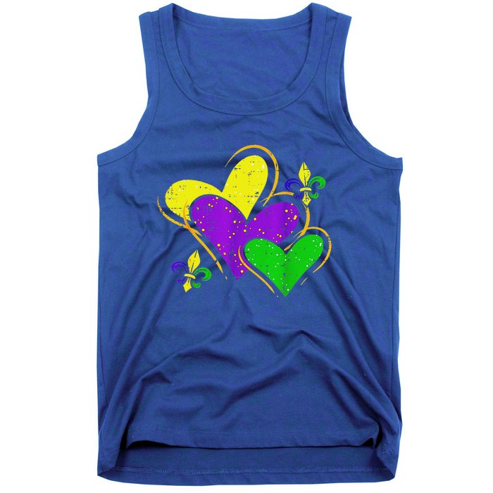 Mardi Gras Hearts Tank Top