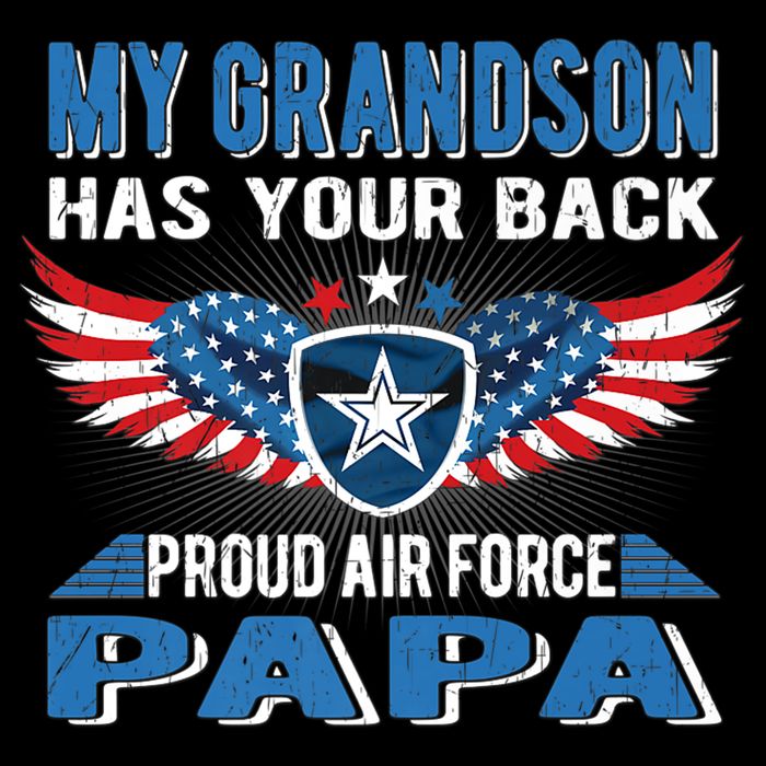 My Grandson Has Your Back Gift Proud Air Force Papa Grandpa Gift Doggie Tank