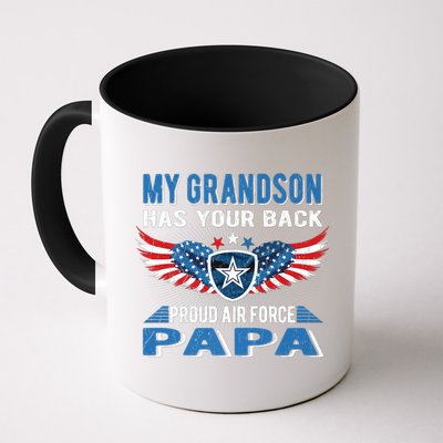 My Grandson Has Your Back Gift Proud Air Force Papa Grandpa Gift Mug