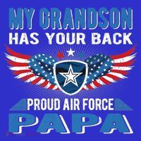 My Grandson Has Your Back Gift Proud Air Force Papa Grandpa Gift Apron