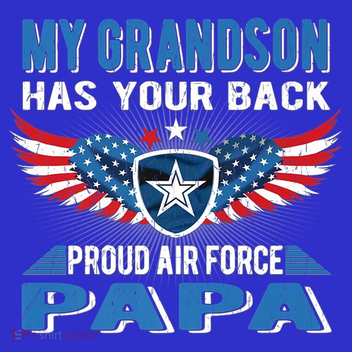 My Grandson Has Your Back Gift Proud Air Force Papa Grandpa Gift Apron
