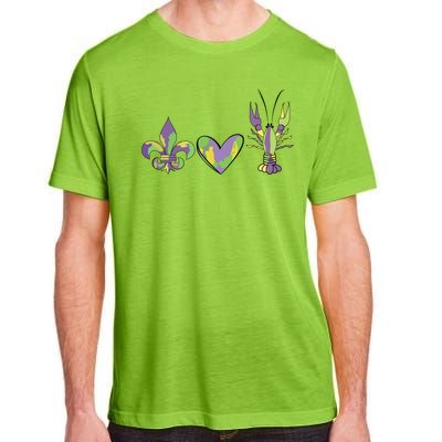 Mardi Gras Heart Crawfish Celebration Adult ChromaSoft Performance T-Shirt