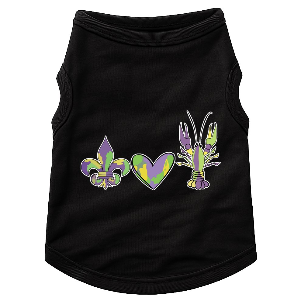 Mardi Gras Heart Crawfish Celebration Doggie Tank