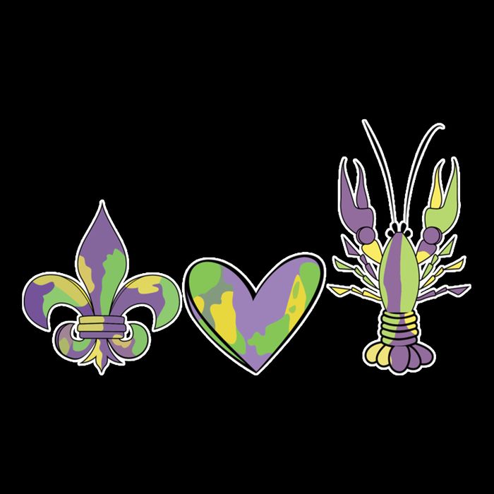 Mardi Gras Heart Crawfish Celebration Cooling Performance Crew T-Shirt